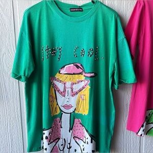 Stay Cool Rhinestone Graphic Shirt - NWOT - Size L